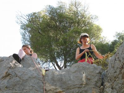 Klettern am Lac de Ste. Croix in Frankreich.