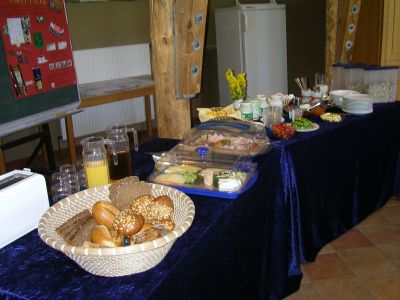 Frhstcksbuffett im Gstehaus an der Ostsee mit vielen Bio-Produkten 