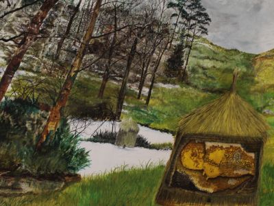 Das Deckengem�lde in der Bibliothek stellt das B&B im Laufe des Jahres dar.